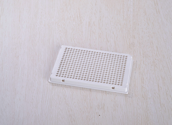 384孔板，透明，板框白，單切口